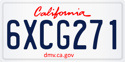 CA license plate 6XCG271