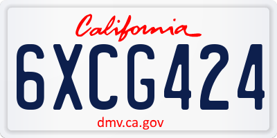 CA license plate 6XCG424