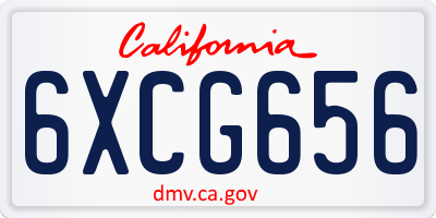 CA license plate 6XCG656