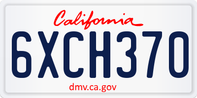CA license plate 6XCH370