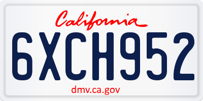 CA license plate 6XCH952
