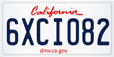 CA license plate 6XCI082