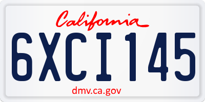 CA license plate 6XCI145