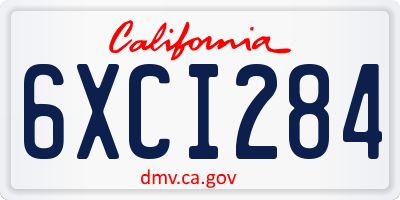 CA license plate 6XCI284