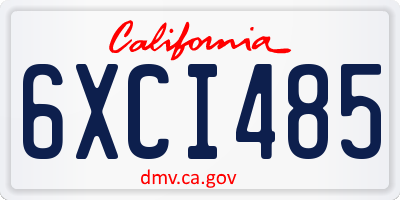 CA license plate 6XCI485