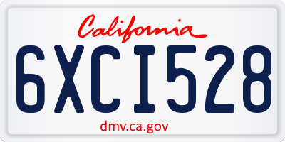 CA license plate 6XCI528