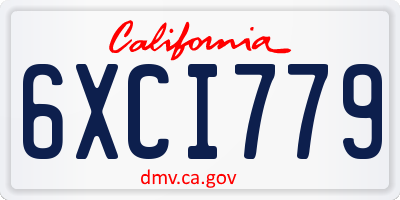 CA license plate 6XCI779