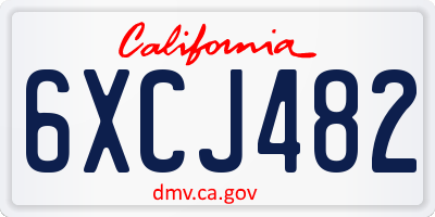 CA license plate 6XCJ482