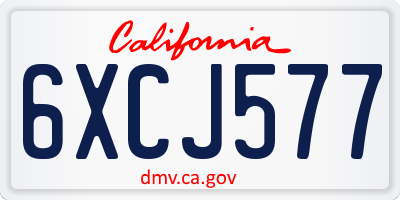 CA license plate 6XCJ577