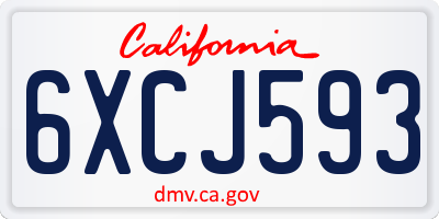 CA license plate 6XCJ593