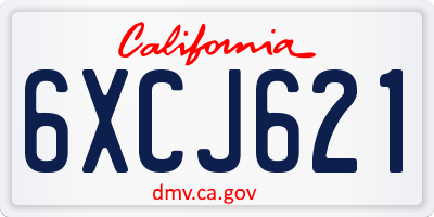 CA license plate 6XCJ621