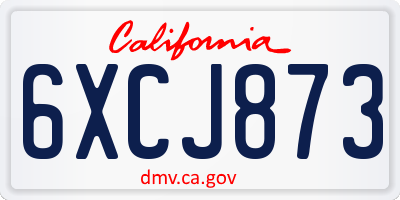 CA license plate 6XCJ873