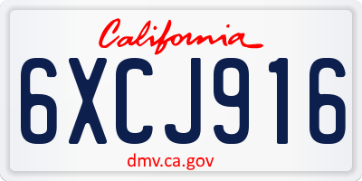 CA license plate 6XCJ916