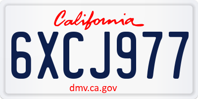 CA license plate 6XCJ977