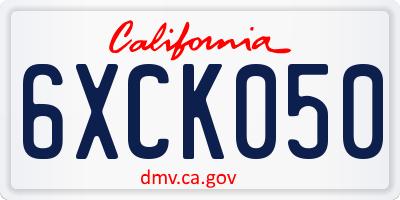 CA license plate 6XCK050
