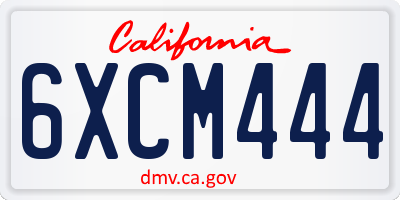 CA license plate 6XCM444