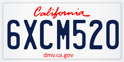 CA license plate 6XCM520