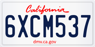 CA license plate 6XCM537