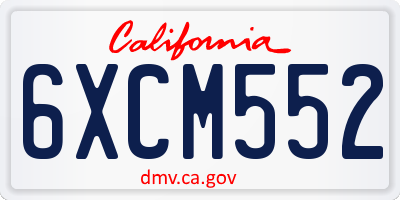 CA license plate 6XCM552