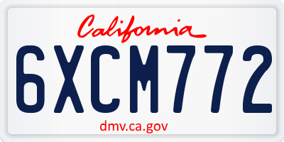 CA license plate 6XCM772