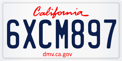 CA license plate 6XCM897