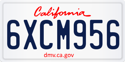 CA license plate 6XCM956