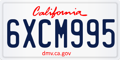 CA license plate 6XCM995