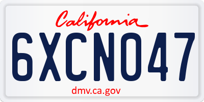 CA license plate 6XCN047
