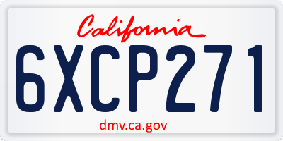 CA license plate 6XCP271