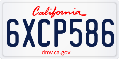CA license plate 6XCP586