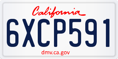 CA license plate 6XCP591