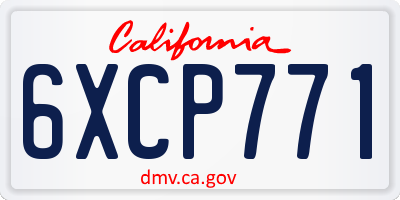 CA license plate 6XCP771