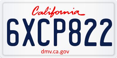 CA license plate 6XCP822