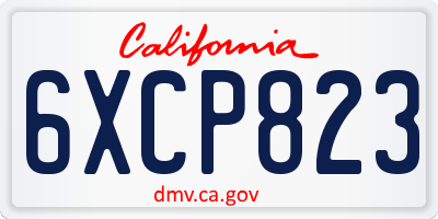CA license plate 6XCP823