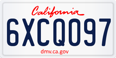 CA license plate 6XCQ097