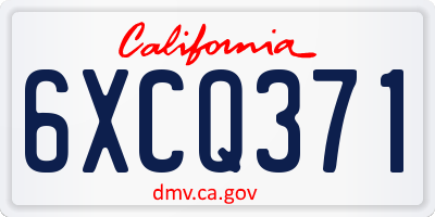 CA license plate 6XCQ371