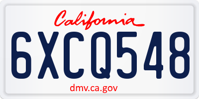 CA license plate 6XCQ548