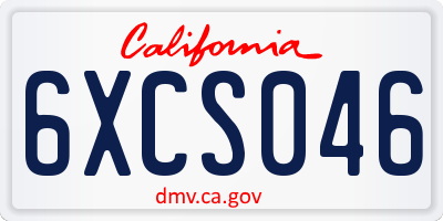 CA license plate 6XCS046