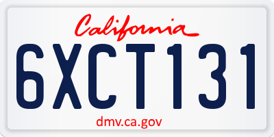 CA license plate 6XCT131