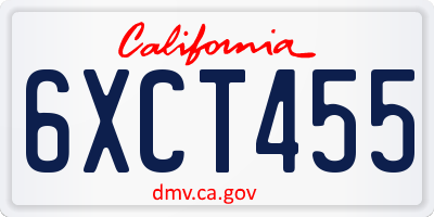 CA license plate 6XCT455