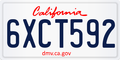 CA license plate 6XCT592