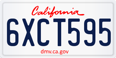 CA license plate 6XCT595