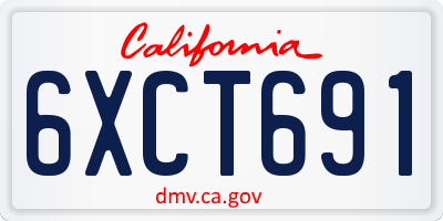 CA license plate 6XCT691