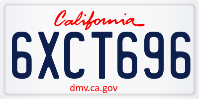 CA license plate 6XCT696
