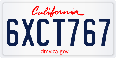 CA license plate 6XCT767