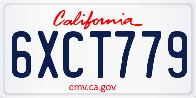 CA license plate 6XCT779