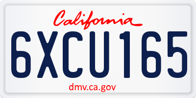 CA license plate 6XCU165