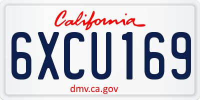 CA license plate 6XCU169