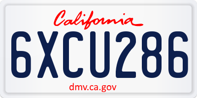 CA license plate 6XCU286