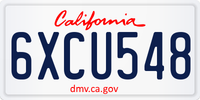 CA license plate 6XCU548